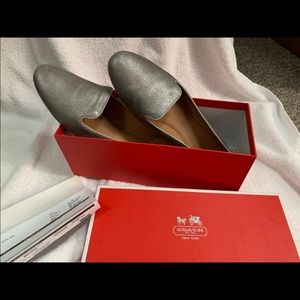 Authentic  Coach sliver flats. Never worn.